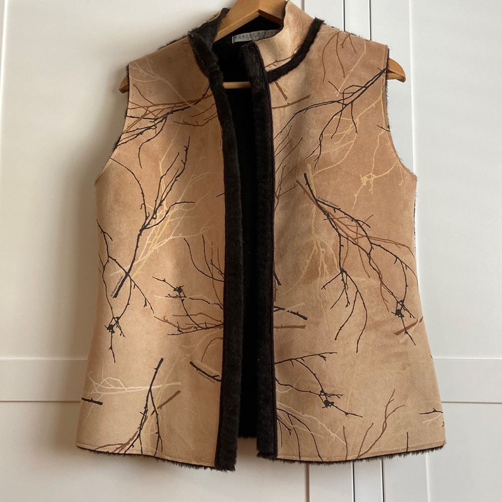 Robert Kitchen- faux suede vest, lined with faux fur.